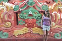 Uma das faces da réplica em tamaho natural do Templo Rosalila, no Museu de Esculturas, nas ruínas mayas de Copán, em Honduras